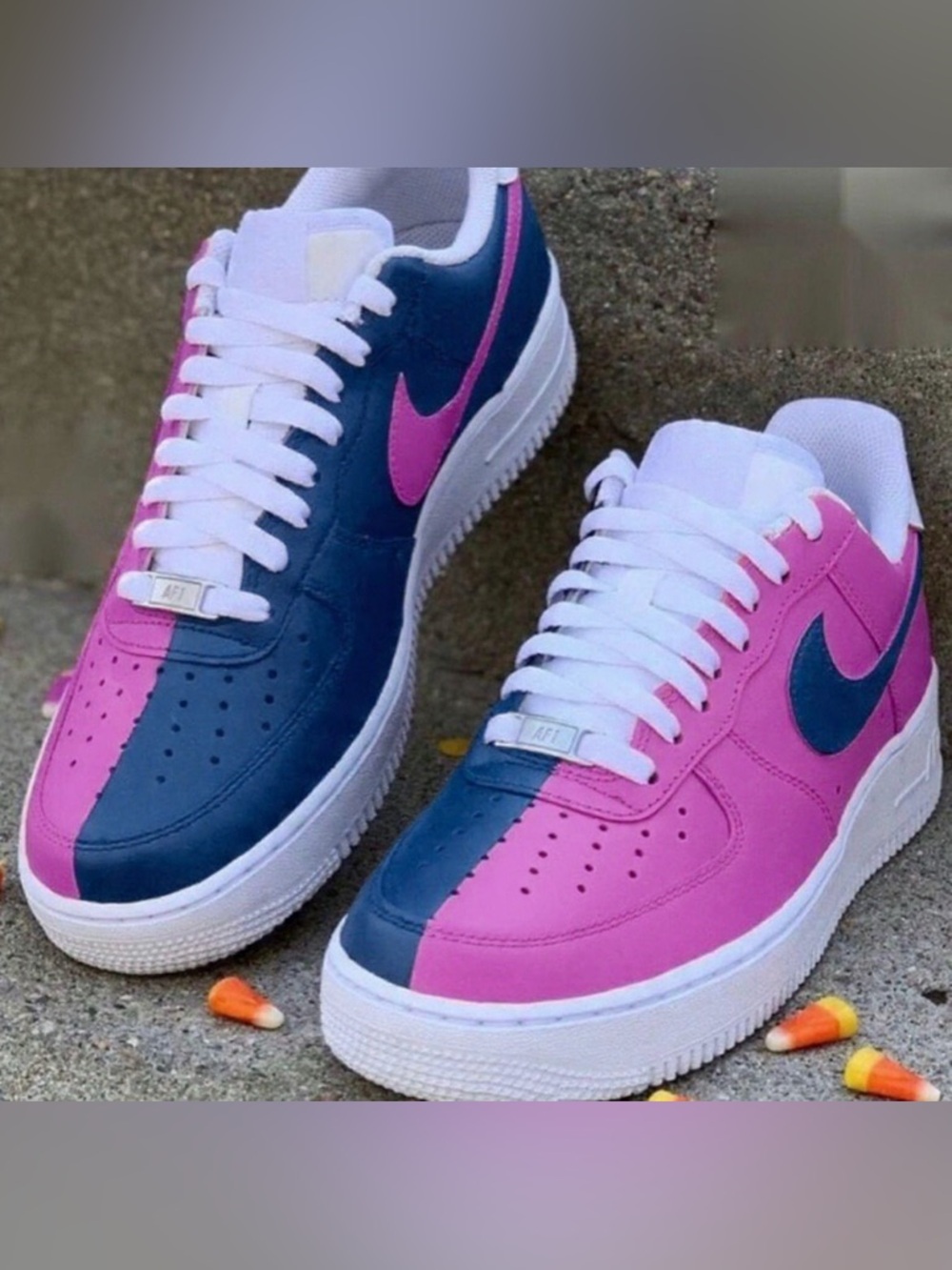 Blue and Pink custom sneakers